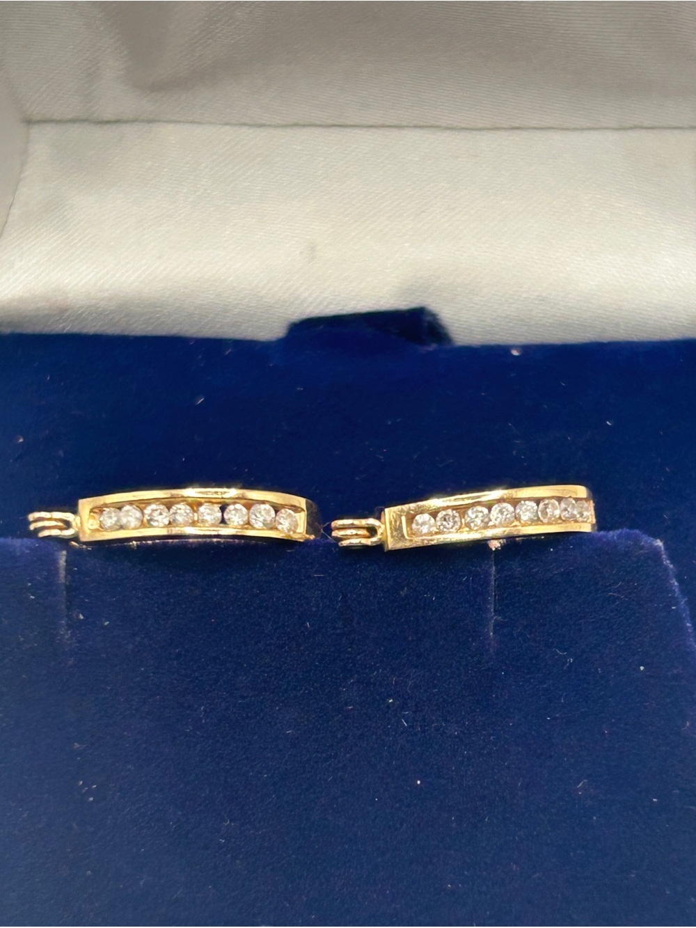 14k Solid Gold Huggie Hoop Earrings .25 TCW Diamonds - Picture 16 of 16